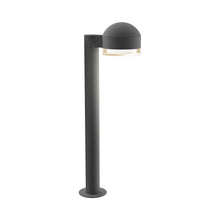 Load image into Gallery viewer, Reals Dome Cap LED Bollard in Medium/Clear Cylinder Lens/Textured Gray.
