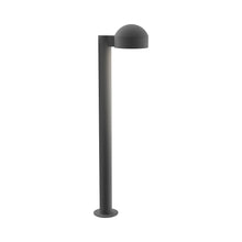 Load image into Gallery viewer, Reals Dome Cap LED Bollard in Large/Plate Lens/Textured Gray.
