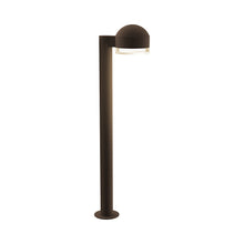 Load image into Gallery viewer, Reals Dome Cap LED Bollard in Large/Clear Cylinder Lens/Textured Bronze.
