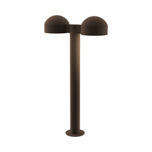 Load image into Gallery viewer, Reals Dome Cap LED Double Bollard in Medium/Plate Lens/Textured Bronze.
