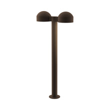 Load image into Gallery viewer, Reals Dome Cap LED Double Bollard in Large/Plate Lens/Textured Bronze.

