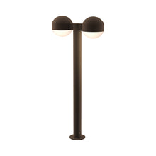 Load image into Gallery viewer, Reals Dome Cap LED Double Bollard in Large/Dome Lens/Textured Bronze.
