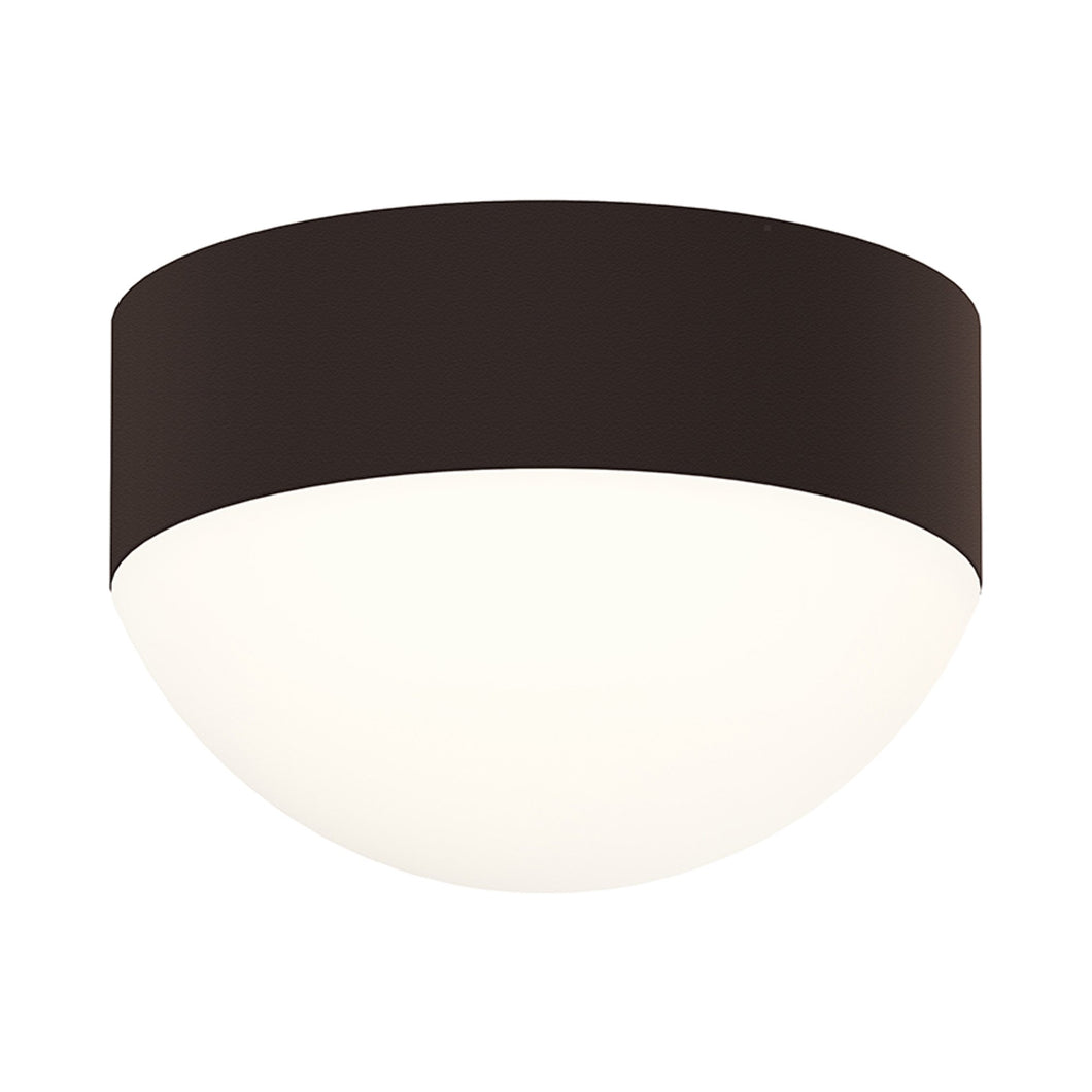 Reals Dome Outdoor LED Flush Mount Ceiling Light in Textured Bronze.
