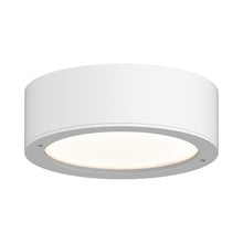 Load image into Gallery viewer, Reals Outdoor LED Flush Mount Ceiling Light in Textured White/Plate Lens.
