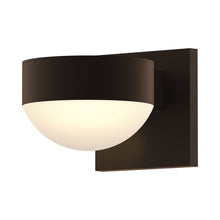 Load image into Gallery viewer, Reals Plate Cap Downlight Outdoor LED Wall Light in Textured Bronze/Dome Lens.
