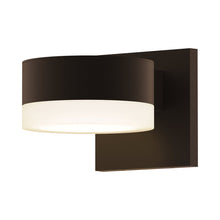 Load image into Gallery viewer, Reals Plate Cap Downlight Outdoor LED Wall Light in Textured Bronze/White Cylinder Lens.
