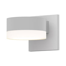 Load image into Gallery viewer, Reals Plate Cap Downlight Outdoor LED Wall Light in Textured White/White Cylinder Lens.
