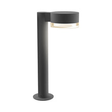 Load image into Gallery viewer, Reals Plate Cap LED Bollard in Small/Clear Cylinder Lens/Textured Gray.
