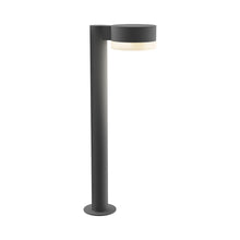 Load image into Gallery viewer, Reals Plate Cap LED Bollard in Medium/White Cylinder Lens/Textured Gray.
