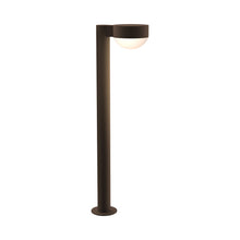 Load image into Gallery viewer, Reals Plate Cap LED Bollard in Large/Dome Lens/Textured Bronze.

