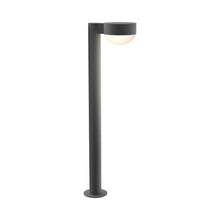Load image into Gallery viewer, Reals Plate Cap LED Bollard in Large/Dome Lens/Textured Gray.
