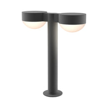 Load image into Gallery viewer, Reals Plate Cap LED Double Bollard in Small/Dome Lens/Textured Gray.
