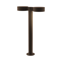 Load image into Gallery viewer, Reals Plate Cap LED Double Bollard in Medium/Plate Lens/Textured Bronze.
