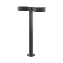 Load image into Gallery viewer, Reals Plate Cap LED Double Bollard in Medium/Plate Lens/Textured Gray.
