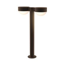 Load image into Gallery viewer, Reals Plate Cap LED Double Bollard in Medium/Dome Lens/Textured Bronze.
