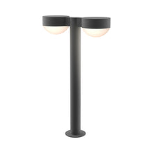 Load image into Gallery viewer, Reals Plate Cap LED Double Bollard in Medium/Dome Lens/Textured Gray.
