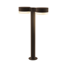 Load image into Gallery viewer, Reals Plate Cap LED Double Bollard in Medium/White Cylinder Lens/Textured Bronze.
