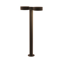 Load image into Gallery viewer, Reals Plate Cap LED Double Bollard in Large/Plate Lens/Textured Bronze.
