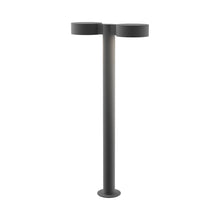 Load image into Gallery viewer, Reals Plate Cap LED Double Bollard in Large/Plate Lens/Textured Gray.
