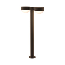 Load image into Gallery viewer, Reals Plate Cap LED Double Bollard in Large/Dome Lens/Textured Bronze.
