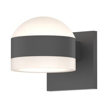 Load image into Gallery viewer, Reals Up/Down Outdoor LED Wall Light in Textured Gray/Dome Lens/White Cylinder Lens.
