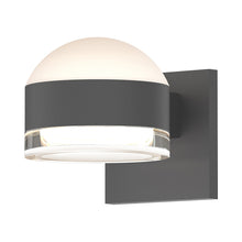 Load image into Gallery viewer, Reals Up/Down Outdoor LED Wall Light in Textured Gray/Dome Lens/Clear Cylinder Lens.

