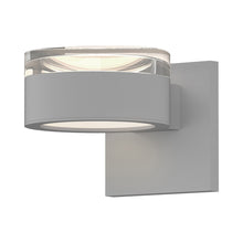 Load image into Gallery viewer, Reals Up/Down Outdoor LED Wall Light in Textured White/Clear Cylinder Lens/Plate Lens.
