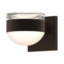 Load image into Gallery viewer, Reals Up/Down Outdoor LED Wall Light in Textured Bronze/Clear Cylinder Lens/Dome Lens.
