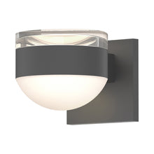 Load image into Gallery viewer, Reals Up/Down Outdoor LED Wall Light in Textured Gray/Clear Cylinder Lens/Dome Lens.
