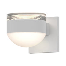 Load image into Gallery viewer, Reals Up/Down Outdoor LED Wall Light in Textured White/Clear Cylinder Lens/Dome Lens.
