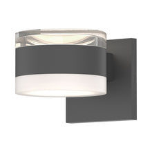 Load image into Gallery viewer, Reals Up/Down Outdoor LED Wall Light in Textured Gray/Clear Cylinder Lens/White Cylinder Lens.
