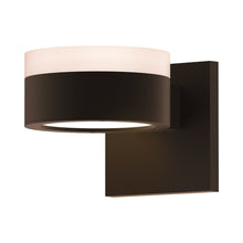 Load image into Gallery viewer, Reals Up/Down Outdoor LED Wall Light in Textured Bronze/White Cylinder Lens/Plate Lens.
