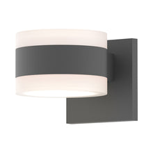 Load image into Gallery viewer, Reals Up/Down Outdoor LED Wall Light in Textured Gray/White Cylinder Lens/White Cylinder Lens.

