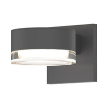 Load image into Gallery viewer, Reals Up/Down Outdoor LED Wall Light in Textured Gray/Plate Lens/Clear Cylinder Lens.
