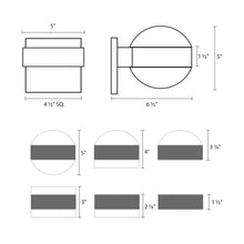 Load image into Gallery viewer, Reals Up/Down Outdoor LED Wall Light - line drawing.
