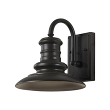 Load image into Gallery viewer, Redding Station Outdoor Wall Light in Small/Restoration Bronze/Wildlife Lamping.
