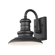 Load image into Gallery viewer, Redding Station Outdoor Wall Light in Small/Textured Black/Wildlife Lamping.
