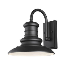 Load image into Gallery viewer, Redding Station Outdoor Wall Light in Medium/Textured Black/Wildlife Lamping.
