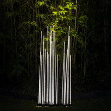 Load image into Gallery viewer, Reeds Outdoor Triple LED Floor Lamp Outside Area.
