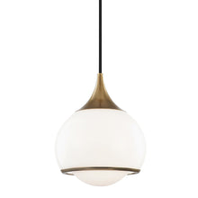 Load image into Gallery viewer, Reese Pendant Light in Aged Brass/Small.
