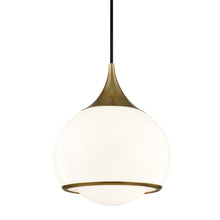 Load image into Gallery viewer, Reese Pendant Light in Aged Brass/Medium.
