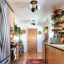 Load image into Gallery viewer, Renee 3-Light Semi-Flush Mount Ceiling Light in living room.
