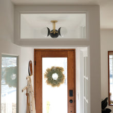 Load image into Gallery viewer, Renee 3-Light Semi-Flush Mount Ceiling Light in living room.
