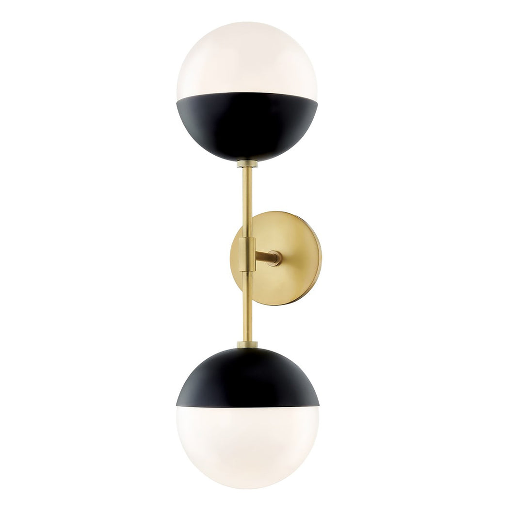 Renee H344102A Wall Light in Aged Brass / Black.