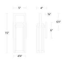 Load image into Gallery viewer, Revere Outdoor LED Wall Light- line drawing.
