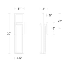Load image into Gallery viewer, Revere Outdoor LED Wall Light- line drawing.
