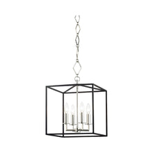 Load image into Gallery viewer, Richie Pendant Light in 4-Light/Polished Nickel/Black.
