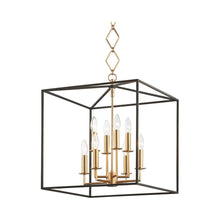 Load image into Gallery viewer, Richie Pendant Light in 8-Light/Aged Brass/Black.
