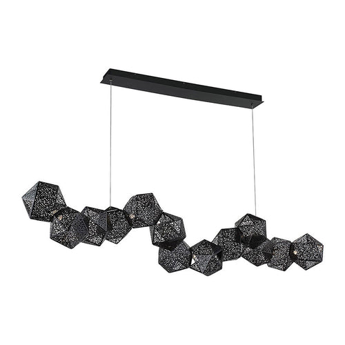 Riddle Linear LED Pendant Light in Black.