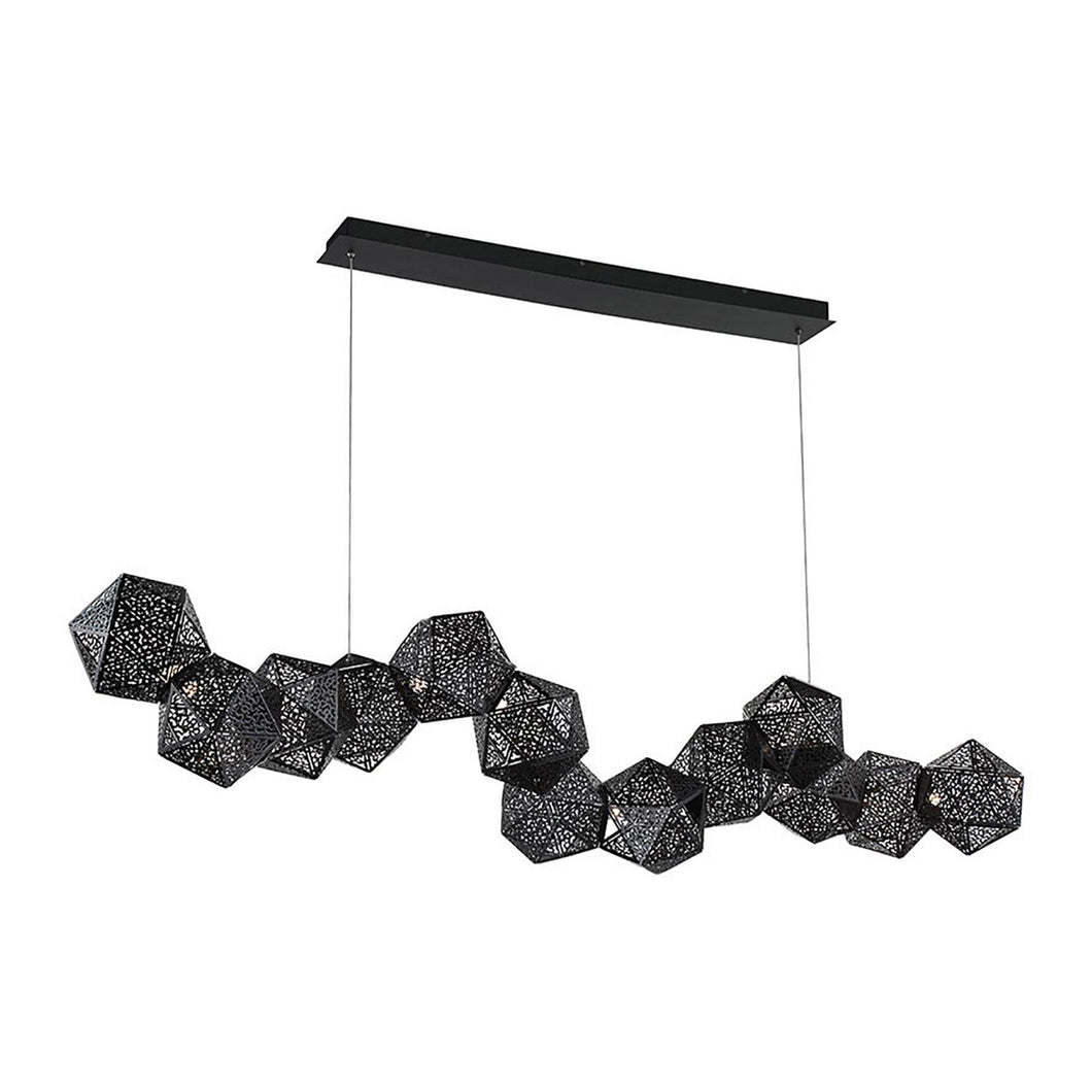 Riddle Linear LED Pendant Light in Black.